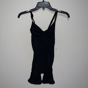 SKIMS SEAMLESS SCULPT MID THIGH BODYSUIT ONYX BLACK LARGE